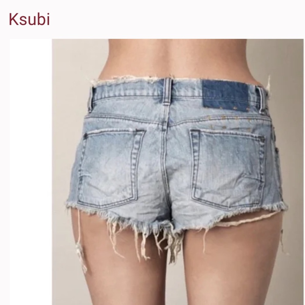 Ksubi distressed denim cheeky festival jean shorts 26